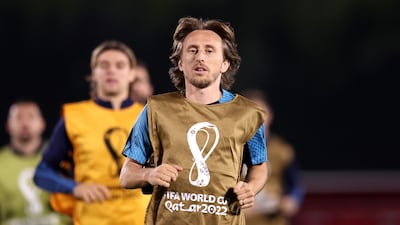 Luka Modric of Croatia trains. Getty