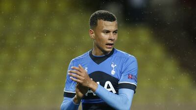 Tottenham's Dele Alli applauds supporters on Thursday night after the 1-1 draw at AS Monaco in the Europa League. Andrew Coulridge / Action Images / Reuters