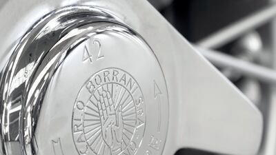 Aston Martin's DB4 GT Zagato on display.