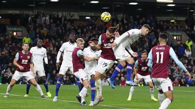 Christian Pulisic scores Chelsea's third goal against Burnley at Turf Moor. Getty Images