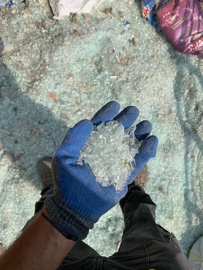 The shattered glass will provide raw material for Tripoli's glass factories to work with, boosting their struggling businesses. Courtesy Ziad Abi Chaker