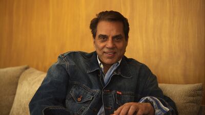 Film actor Dharmendra at his Juhu residence in Mumbai in 2008. Getty Images