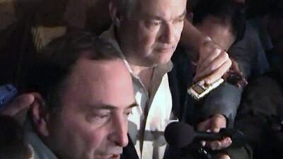 NHL commissioner Gary Bettman and Players Association chief Donald Fehr speak to the media after agreeing a deal to end the lockout.