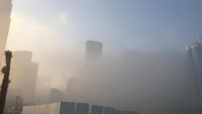 It was a foggy start to the morning in Abu Dhabi. Ian Oxborrow / The National