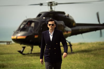 David Tennant returns as media mogul Lord Tony Baddingham in season two of Rivals. Photo: Disney+