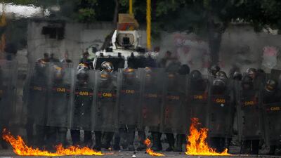 The Venezuelan opposition called a 48-hour strike throughout the country as part of the protests against President Nicolas Maduro’s plan to rewrite the country’s constitution. At least 98 people have been killed in nearly four months of unrest. EPA/Miguel Gutierrez