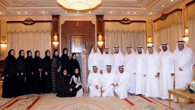 Sheikh Saud bin Rashid Al Mu’alla, Supreme Council Member and Ruler of Umm Al Qaiwain, on Tuesday received the 60th batch of graduates from the Institute of Training and Judicial Studies. Wam