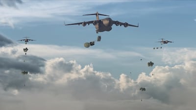 Rapid Dragon, a system for launching stealth cruise missiles from cargo planes, shown in an animated video. Photo: Lockhead Martin