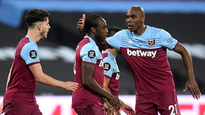 Michail Antonio – 10. West Ham’s most dangerous threat all night and got his reward by scoring his side’s second goal before setting up the winner. Star man. AFP