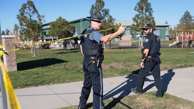 Police secure the scene after the deadly shooting at Silver Rail Elementary School in Bend, Oregon. Reuters