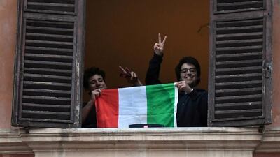Flashmobs have been organised in cities across Italy to raise morale during the coronavirus crisis. Reuters