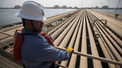 Oil pipelines at Aramco’s Ras Tanura refinery in Saudi Arabia. Aramco's deal with the EIG-led consortium values its pipeline business at $25.3 billion. Bloomberg