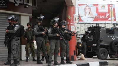 Israeli border police in the Palestinian town of Huwara last month, as tensions continue to rise in the West Bank. EPA