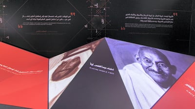 The Zayed-Gandhi Digital exhibition also highlights the strong cultural relationship between the UAE and India. Reem Mohammed/The National.