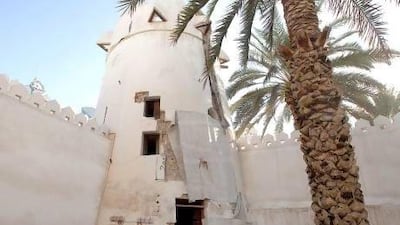 The Qasr Al Hosn fort, Abu Dhabi's oldest stone building, was the permanent resident of Shakhbut Bin Sultan Al Nahyan for many years, is currently being restored under the leadership of Mark Kyffin who works for the Abu Dhabi Tourism and Culture Authority. Razan Alzayani / The National
