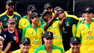 From top left, Courtney Walsh, Wasim Akram, Sachin Tendulkar, Brian Lara, Yuvraj Singh, Peter Siddle, Brad Haddin, and below left, Adam Gilchrist and Matthew Hayden in Melbourne. AFP
