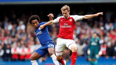 Left-back: Nacho Monreal (Arsenal) – Part of an Arsenal defence who were shambolic at Anfield but far better as they kept Chelsea at bay to record a clean sheet at Stamford Bridge. John Sibley / Reuters
