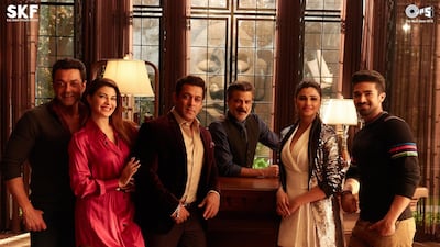 The cast of Race 3 in Abu Dhabi