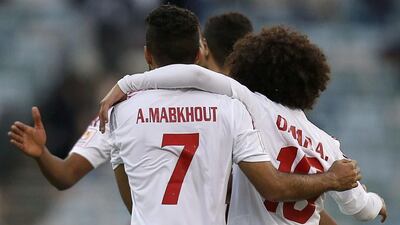 Ali Mabkhout's, left, goal was not only the fastest in Asian Cup history, it was also one of the finest. Tim Wimborne/Reuters