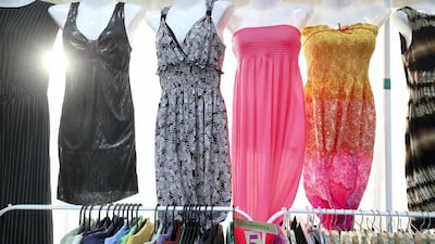 Garments at ukay ukay thrift shop Bodega on Hamdan Street, Abu Dhabi. Photo: Chris Whiteoak / The National