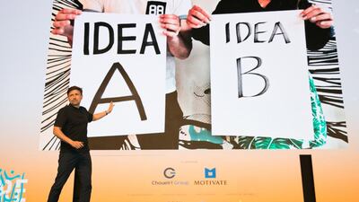 Al Moseley, the president and chief creative 180 Amsterdam, does not use a table in his board room. Instead, his team sits on sofas in a circle. Courtesy Dubai Lynx