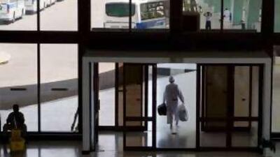 Terminal Illness: Abu Dhabi's main bus terminal during a rare quiet moment.