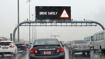 Drivers were badly affected by the weather with poor visibility and a lot of standing water. The National