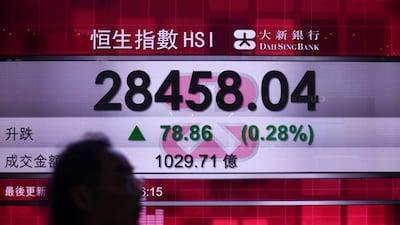 The Hang Seng Index in Hong Kong. Anthony Wallace/AFP