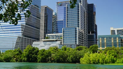 A look at Google's downtown Austin office from across the Colorado River. All photos: Willy Lowry / The National