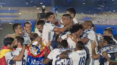Real Madrid's players during a celebration after their victory against Juventus at the UEFA Champions League final. Curto De La Torre / AFP