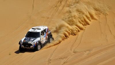 Vladimir Vasilyev in action during the Abu Dhabi Desert Challenge. April 8 2014. Photo Courtesy Abu Dhabi Desert Challenge