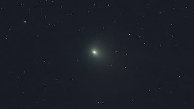 A view of the comet as seen from Kryoneri in Greece