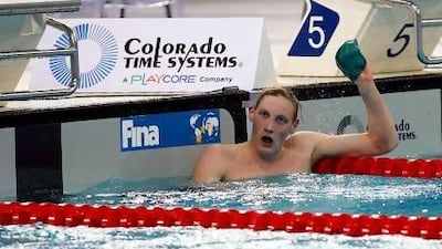 Mackenzie Horton of Australia wins the boys 1,500 metre final.