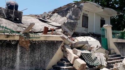 The residence of the Catholic bishop in Les Cayes was damaged by the earthquake.
