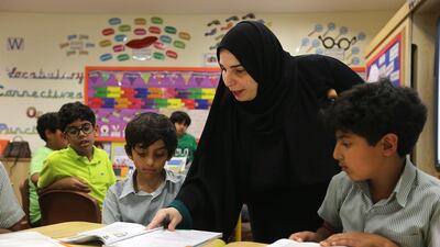 Maha Salajh is among the minority of UAE teachers who are Emirati. (Fatima Al Marzooqi/ The National)