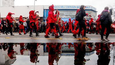 Citizens commemorate victims on the 50th anniversary of the coup d'état, near the General Cemetery in Santiago, Chile. EPA
