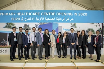 Aspen staff at the announcement of the new clinic construction. Courtesy: Aspen