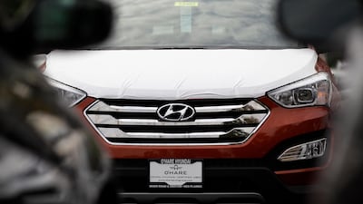 A Hyundai Sonata. A number of Hyundai and Kia models are being investigated over the blazes. AP