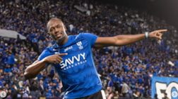 Usain Bolt wears an Al Hilal shirt at the Riyadh derby. Photo: @Usainbolt