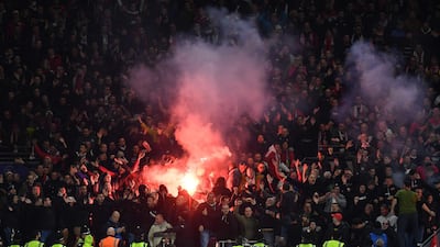 Wales' supporters at Cardiff City Stadium. AFP