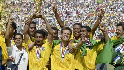 Romario lifts the World Cup in 1994. Getty Images