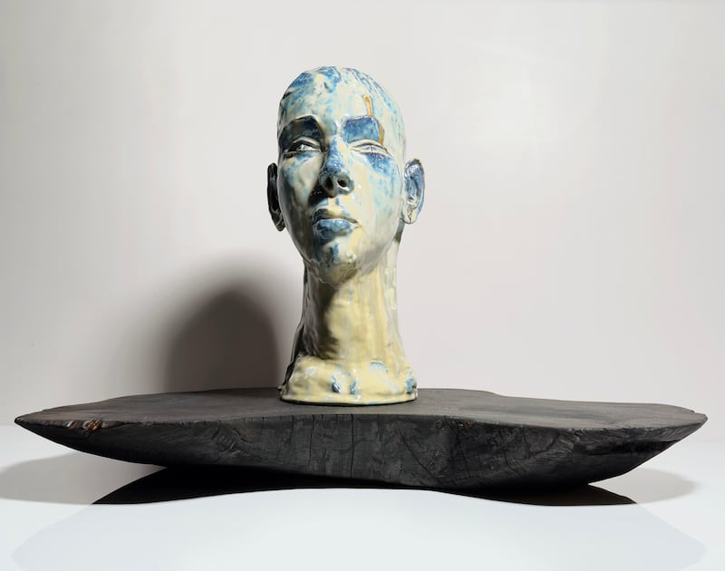 Haseena Suresh, Birth of a River, 2024, glazed stoneware. Photo: NYAD Art Gallery