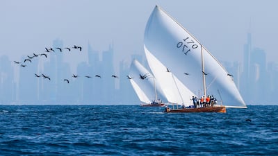 Zilzal 217, owned and captained by Marwan Abdullah Al Marzouqi, wins the second round of the Dubai Traditional Dhow Sailing Race (43ft category). Wam