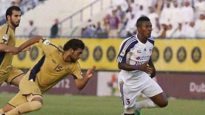 Asamoah Gyan, right, appears set to return to Al Ain for next season. In 22 appearances this season he scored 22 times, 17 goals coming in Pro League games.