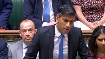 UK leader Rishi Sunak faces MPs during the first Prime Minister's Questions since parliament returned from its summer recess. AFP