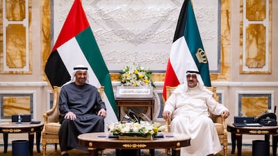 Sheikh Mohamed and Sheikh Meshal at Bayan Palace