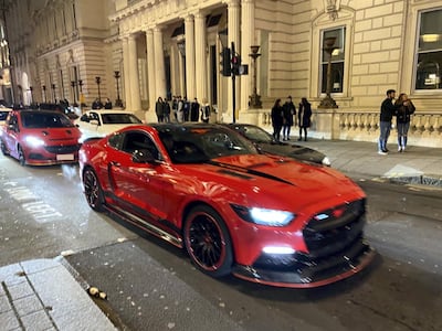 Car enthusiasts shut down Pall Mall in central London with an unauthorised car meet. Backgrid