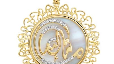 Mashallah pendant. Courtesy Pure Gold