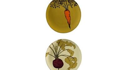Le Potager dinner plates. Genevieve Lethu, Wafi Mall (04 3 44 88 10) and Mercato Mall, Dubai (04 324 55 46).