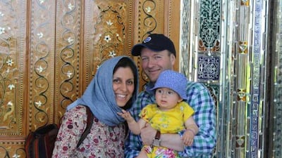 Iranian-British aid worker Nazanin Zaghari-Ratcliffe with her husband Richard Ratcliffe and her daughter Gabriella Family Handout via Reuters